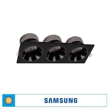ACK AD10-01711 3x10 Watt Siyah Üçlü Sıva Altı SAMSUNG LED Spot - Ilık Beyaz (4000K)