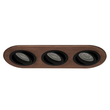 goldX ZE809-BE Bakır Eskitme Üçlü Oval Spot Kasası