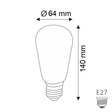 HELIOS HS 2100 8 Watt Rustik Armut Ampul - Beyaz Işık (6000K)