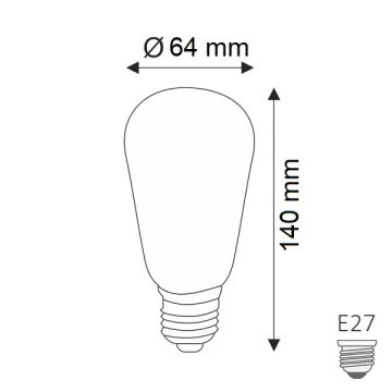 HELIOS HS 2101 8 Watt Rustik Armut Ampul - Gün Işığı