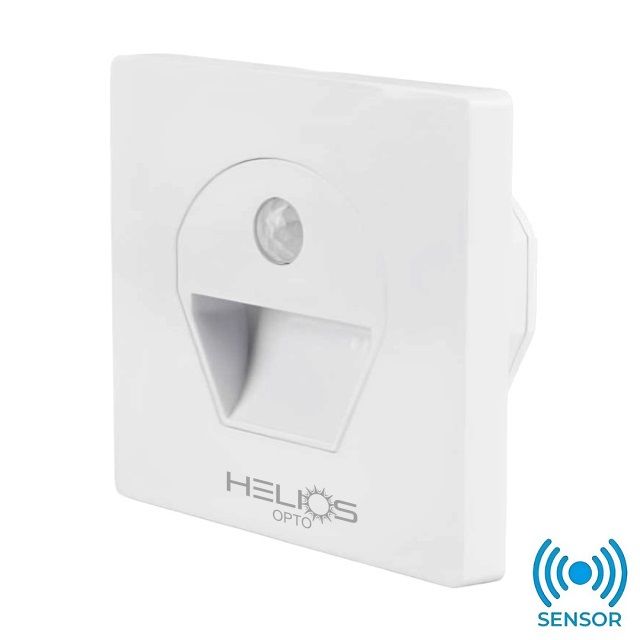 HELIOS HS 6018 3 Watt Sıva Altı Beyaz Kare Sensörlü LED Merdiven Armatürü