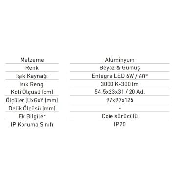 JUPITER LW468 B&G 2x3 Watt Beyaz Çift Yönlü Dış Mekan LED Aplik - Gün Işığı (3000K)