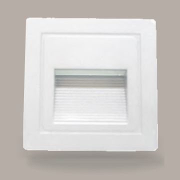 HELIOS HS 6016 3 Watt Sıva Altı Beyaz Kare LED Merdiven Armatürü - PC Kasa - Gün Işığı (3200K)