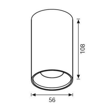 JUPITER JC050 S&A 5.5x11 cm Siyah-Bakır Sıva Üstü Silindir Spot Kasası - Metal