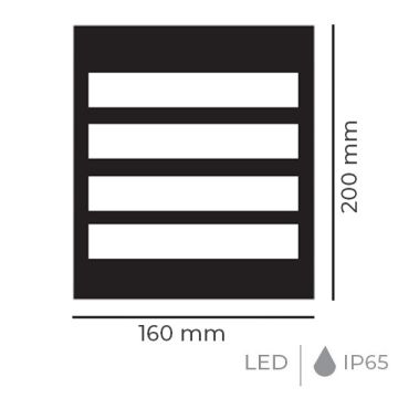 DÜNYA LED HS2451-S 24 Watt Siyah Dış Mekan LED Glop Aplik