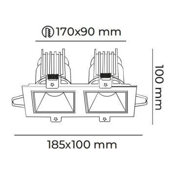 MOLLED MOL4160M 2x8 Watt Siyah-Rose Sıva Altı İkili LED Spot (SAMSUNG/OSRAM/PHILIPS LED & EAGLERISE/PHILIPS/LIFUD Driver)