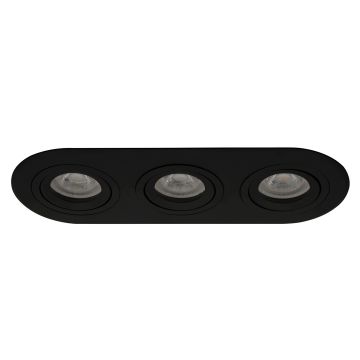goldX ZE809-BK Siyah Üçlü Oval Spot Kasası