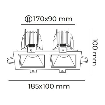 MOLLED MOL4160M 2x10 Watt Siyah-Rose Sıva Altı İkili LED Spot (SAMSUNG/OSRAM/PHILIPS LED & EAGLERISE/PHILIPS/LIFUD Driver)
