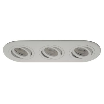 goldX ZE809-WH Beyaz Üçlü Oval Spot Kasası