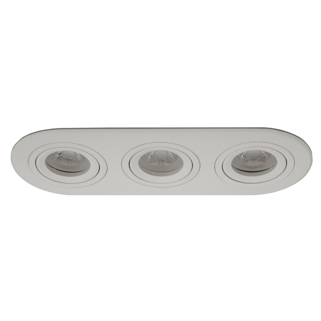 goldX ZE809-WH Beyaz Üçlü Oval Spot Kasası