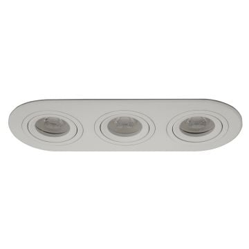 goldX ZE809-WH Beyaz Üçlü Oval Spot Kasası