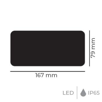 DÜNYA LED HS661 12 Watt Çift Yönlü Dış Mekan LED Aplik - Gün Işığı (3000K)