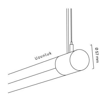 GOYA GY 8037-60 Siyah/Beyaz Kasa 26 Watt 60 cm Lineer Sarkıt Armatür