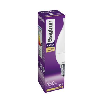 Braytron BA35-30413 4 Watt LED Kıvrık Mum Ampul - Beyaz Işık (6500K)