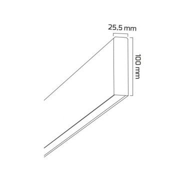 GOYA GY 8050-60 Siyah/Beyaz Kasa 18 Watt 60 cm Sıva Üstü Lineer Armatür