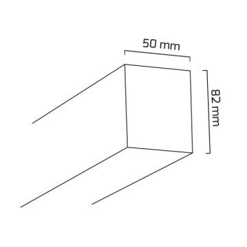 GOYA GY 8031-60 Siyah/Beyaz Kasa 18 Watt 60 cm Sıva Üstü Lineer Armatür