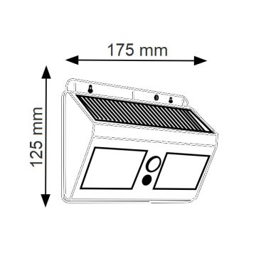 K2 GLOBAL KBA750 30 Watt Hareket Sensörlü Solar Duvar Apliği - Beyaz Işık (6500K)