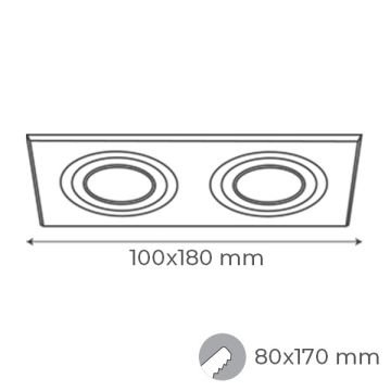 goldX ZE617-BK Siyah-Krom İkili Spot Kasası