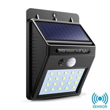 K2 GLOBAL KBA749 15 Watt Hareket Sensörlü Solar Duvar Apliği - Beyaz Işık (6500K)