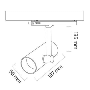 GOYA GY 3645 Siyah/Beyaz Kasa 14 Watt Trifaze Ray Spot