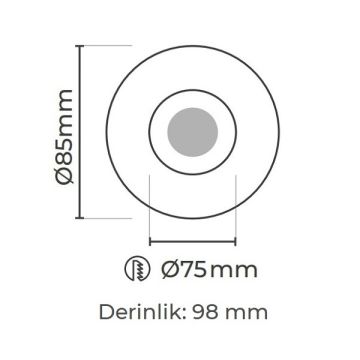 MOLLED MOL4135SBM 12 Watt Beyaz-Siyah Sıva Altı LED Spot (SAMSUNG/OSRAM/PHILIPS LED & EAGLERISE/PHILIPS/LIFUD Driver)