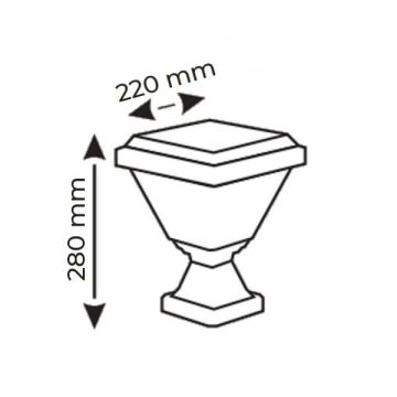 HELIOS HS 4017 100 Watt Solar Set Üstü Aplik - 4 Renk Fonksiyonlu (Beyaz + Ilık Beyaz + Gün Işığı + RGB)