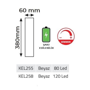 K2 GLOBAL KEL255 80 Ledli Dimli LED Işıldak