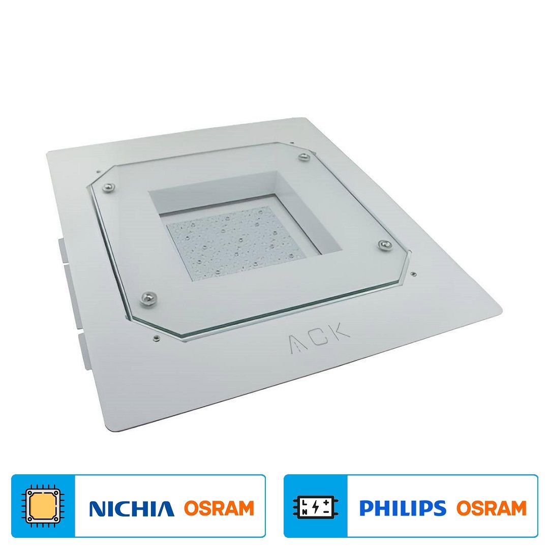 ACK AT38-09030 90 Watt LED Kanopi Armatür - Beyaz Işık (6500K) - [OSRAM/NICHIA LED - OSRAM/PHILIPS Driver] - IP40