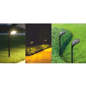 HELIOS HS 4002 10 Watt Solar Bahçe Armatürü - Çift Işık Renkli (Gün Işığı + Yeşil)
