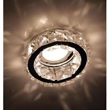 MOLLED MOL564 Yuvarlak Şeffaf-Gold Kristal Spot Kasası