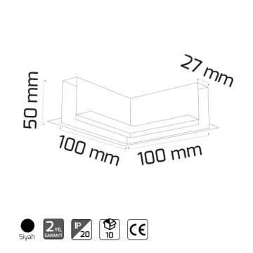 GOYA GY 2015 Sıva Altı Trimless Magnet Ray L Dönüş Aparatı (Tavan)