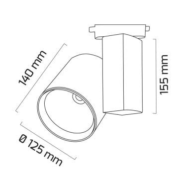 GOYA GY 3625-57 Siyah/Beyaz Kasa 57 Watt LED Ray Spot