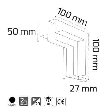 GOYA GY 2014 Sıva Altı Trimless Magnet Ray L Dönüş Aparatı (Duvar)