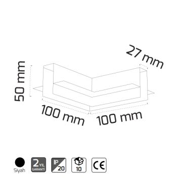 GOYA GY 2013 Sıva Altı Trimless Magnet Ray L Dönüş Aparatı (Tavan)