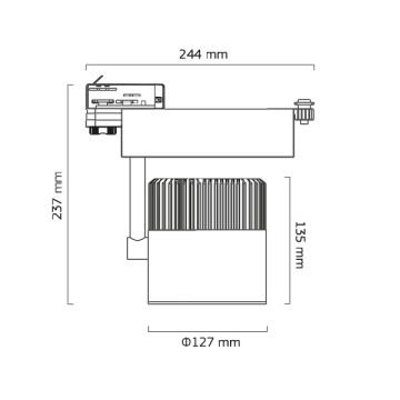 GOYA GY 3599-42 Siyah/Beyaz Kasa 42 Watt Trifaze LED Ray Spot