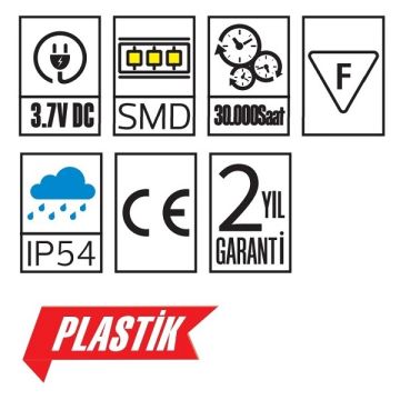 HOROZ 078-016-0003 50 Watt Solar Set Üstü Armatür - Plastik Kasa - Beyaz Işık (6400K)