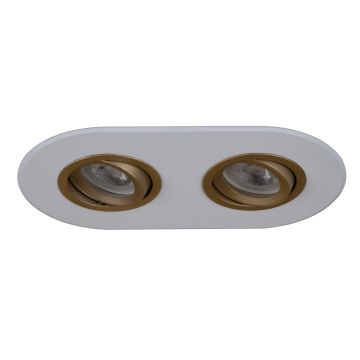 goldX ZE1001-47 Beyaz-Gold Sıva Altı İkili Oval Spot Kasası