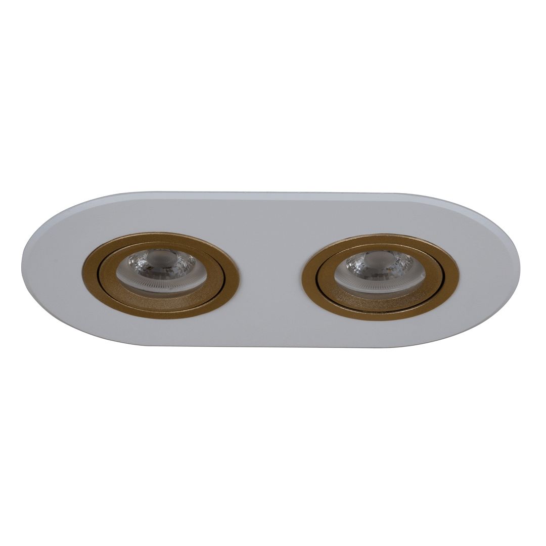 goldX ZE1001-47 Beyaz-Gold Sıva Altı İkili Oval Spot Kasası