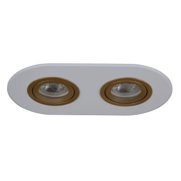 goldX ZE1001-47 Beyaz-Gold Sıva Altı İkili Oval Spot Kasası