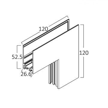 Braytron BY41-10221 Sıva Üstü Magnet Ray Tavan Köşe Dönüş Aparatı (Tavan-Tavan)