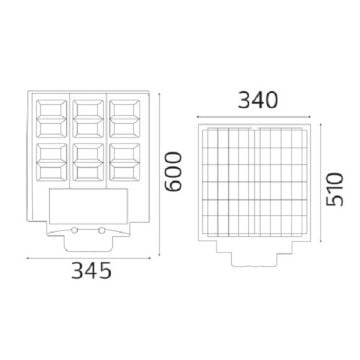 HOROZ 074-009-0900 900 Watt Solar Sokak Armatürü - Beyaz Işık (6400K)