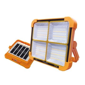 HELIOS HS 4016 200 Watt Şarjlı Solar Projektör - 4 Renk Fonksiyonlu (Beyaz + Gün Işığı + Ilık Beyaz + Mavi-Kırmızı Çakar)