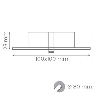 goldX ZE818-WH 12 Watt Beyaz Sıva Altı Kare LED Spot (SAMSUNG LED & EAGLERISE Driver)