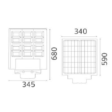 HOROZ 074-009-1200 1200 Watt Solar Sokak Armatürü - Beyaz Işık (6400K)