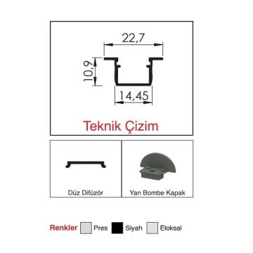 2 Metre Sıva Altı Şerit LED Kasası