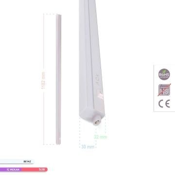 ACK AN10-01430 14 Watt 120 cm T5 LED Bant Armatür - Beyaz Işık (6500K)