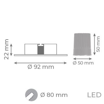 goldX ZE773-PE 12 Watt Prinç Eskitme Sıva Altı Yuvarlak LED Spot (SAMSUNG LED & EAGLERISE Driver)