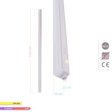 ACK AN10-01400 14 Watt 120 cm T5 LED Bant Armatür - Gün Işığı (3000K)