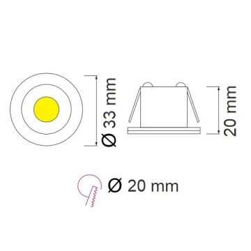 HOROZ 016-003-0001 1 Watt Siyah LED Yıldız Spot - Ilık Beyaz (4200K)