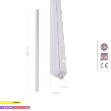 ACK AN10-01100 11 Watt 90 cm T5 LED Bant Armatür - Gün Işığı (3000K)